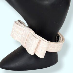 (2/$20) Pink Faux Snakeskin Bow Bracelet